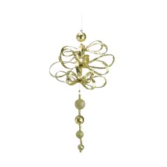 Midwest 18.5&rdquo; Gold Two Finish Whimsical Glittered Loop Ornament
