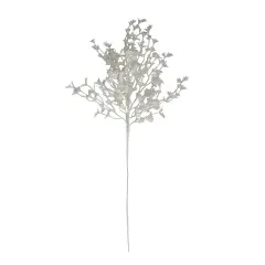 Northlight 26" White Glittered Holly Leaves and Berries Artificial Christmas Spray