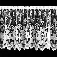 Belagio Gathered Lace Trim, 2.5" Wide, White, 40-Yard Bolt