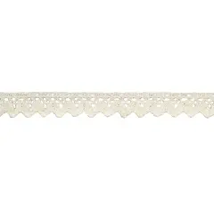 Belagio Cotton Venice Lace Trim, 0.625" Wide, Zig Zag Design, Ivory, 10-Yard Bolt