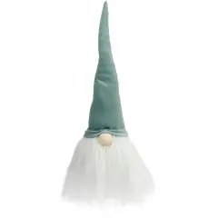 Northlight Gnome Head with Beard Christmas Decoration - 15" - Green and White