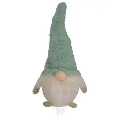 Northlight LED Lighted Plush Faux Fur Gnome Christmas Figure - 13.75" - Green