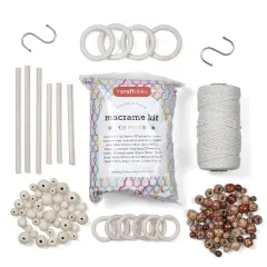 Incraftables Macrame Kits for Adults Beginners & Kids. Macrame Supplies with Natural Cotton Macrame Rope Cord, Wooden Sticks, Rings, Wood Beads, S Hooks & Instructions for Plant Hanger & Wall Hanging