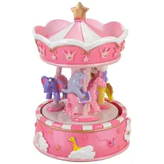 Northlight Children's Sleepy Time Animated Musical Carousel - 6.5" - Piink Pink