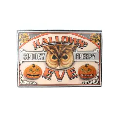 Raz Orange and Black Stamped &ldquo;HALLOWS' EVE&rdquo; Wall Art 12.25" x 18"