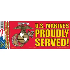U.S. Marines Proudly Served Bumper Sticker 3"X6-1/2"
