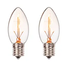 Darice Vintage Lighting C9 Style E17 Base Christmas Replacement Bulbs - Set of 2 Clear