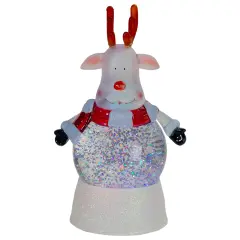 Northlight LED Lighted Color Changing Reindeer Christmas Snow Globe - 8" White