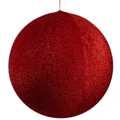 Northlight Inflatable Tinsel Commercial Christmas Ball Outdoor Ornament - 23.5" - Red