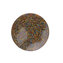 Wild Eye Set of 4 Glitter Confetti Rainbow Colored Decorative Cup Coasters with Cork Backing 4" Brown