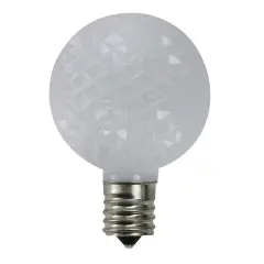 Northlight LED Faceted G50 Globe Christmas Replacement Bulbs - White - Pack of 25