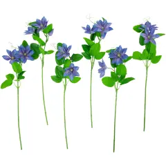 Northlight Real Touch&trade; Blue Artificial Lotus Floral Sprays, Set of 6 - 25"