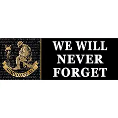 We'll Never Forget Vietnam Vet Bumper Sticker 3-1/4"X9"