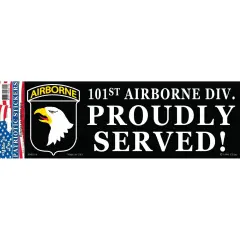 101st Airborne Div Proudly Served Bumper Sticker 3"X6-1/2"