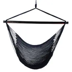 The Hamptons Collection 48" Navy Blue Tight Weave Hammock Hanging Caribbean Rope Chair
