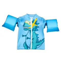 Swim Central 18-Inch Light Blue Boys Swim Shirt "Rawr" Floaties With a Dinosaur
