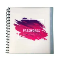 RE-FOCUS THE CREATIVE OFFICE, Large Password Keeper Book, Spiral Bound with Alphabetical Tabs Pink