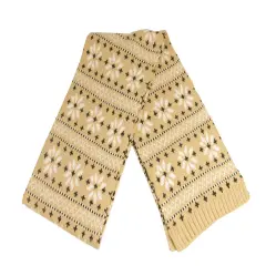 Christmas Central 60" Unisex Light Khaki Jacquard Knit Winter Scarf Brown