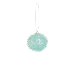 Select Artificials Glittered Ice Blue Shatterproof Snowy Winter Christmas Ball Ornament 3.25" (80mm)