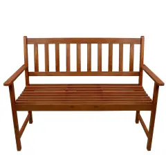 Northlight 48" Light Brown Acacia Wood Outdoor Patio Bench