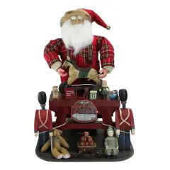 Northlight 21" Santa Claus the Toy Maker with Work Station Christmas Figurine Red