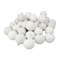 Northlight 4-Finish Shatterproof Christmas Ball Ornaments 3.25" (80mm) - Winter White - 32ct