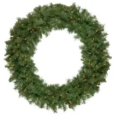 Northlight Pre-Lit Black River Pine Artificial Christmas Wreath, 48-Inch, Clear Lights Green