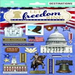 Paper House Destinations Travel Let Freedom Ring Dimensional Stickers