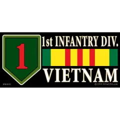 1st Infantry 1965-1970 Vietnam Bumper Sticker 3"X6-1/2"