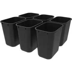 Medium Waste Basket, Black (Case of 6)