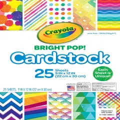Crayola Cardstock 25/Pkg-Bright Pop