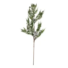 Napco 34'' White and Green Pine Cones Glittered Artificial Christmas Spray