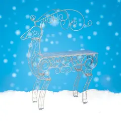 CC Christmas Decor Commercial Sized Reindeer Figure Christmas Display Table - 5.75' Silver