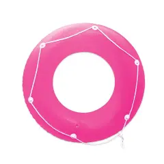 Swim Central Inflatable Pink Neon Frost Swimming Pool Inner Tube with Perimeter Rope, 47-Inch