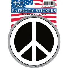 Black and White Peace Sign Sticker (3-1/2")