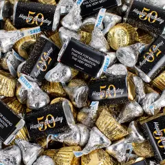 105 pcs 50th Birthday Party Candy Hershey's Chocolate Mix (1.75 lb) - by Just Candy