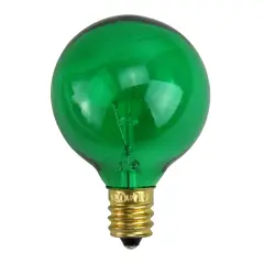 Northlight Transparent G40 Globe Incandescent Christmas Replacement Bulbs - Green - Pack of 25