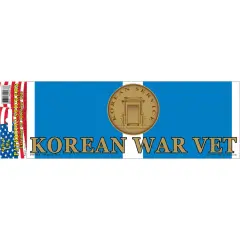 Korean War Veteran Ribbon & Medal Bumper Sticker 3-1/4"X9"