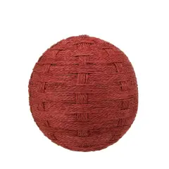Select Artificials 5.5" Brick Red Basket Weave String Ball Christmas Decoration