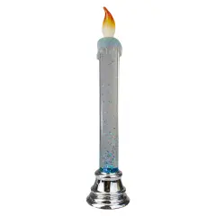 Northlight LED Glittered Flameless Christmas Candle - 9.25" Clear