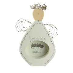 Roman Angel Blessings Happy Anniversary Picture Frame - for a 2.75" x 3.75" Photo - 9.5" White