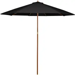 Northlight 8.5ft Outdoor Patio Market Umbrella with Wooden Pole, Black
