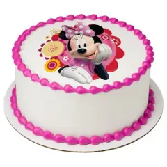 Minnie Dots & Daisies Edible Cake Image PhotoCake&reg;