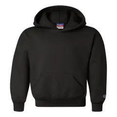 Champion&reg; Powerblend Youth Hooded Sweatshirt Black