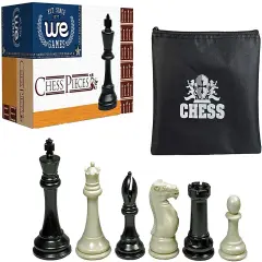 WE Games Tournament Triple Weighted Plastic Chess Pieces,4 in. King