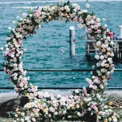 Background Stand Gold Round Wedding Arch Party Flower Display Frame Decor