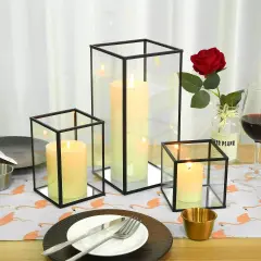 Ytwmzzz Hurricane Candle Holder, Black Hurricane Candle Holder