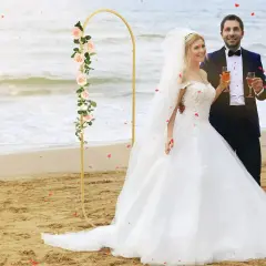 Multi-use Metal Garden Wedding Arch Frame Flowers Balloon Backdrop Party Stand