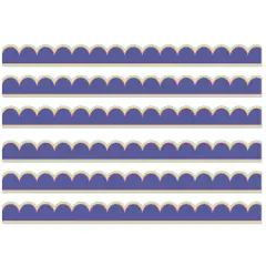 We Stick Together Pop of Purple Scalloped Bulletin Board Borders, 39 Feet Per Pack, 6 Packs