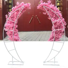 2PCS Crescent Moon Wedding Arch Frame Party Framework Stand Floral Rack